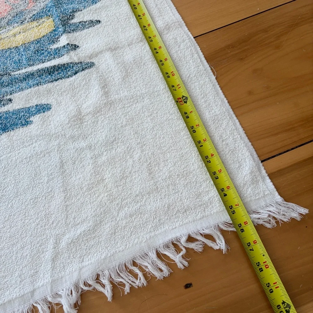 Vtg 80s Wildwood New Jersey 1980 RJR Tob. Co. Beach Towel Retro Windsurf NOS